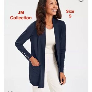 JM Collection Women's Dark Blue Cardigan